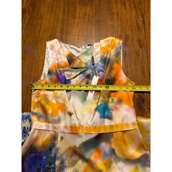 Elie Tahari Sunflower Print Sleeveless Silk Dress With Back Zipper Closure $298 - Picture 4 of 8